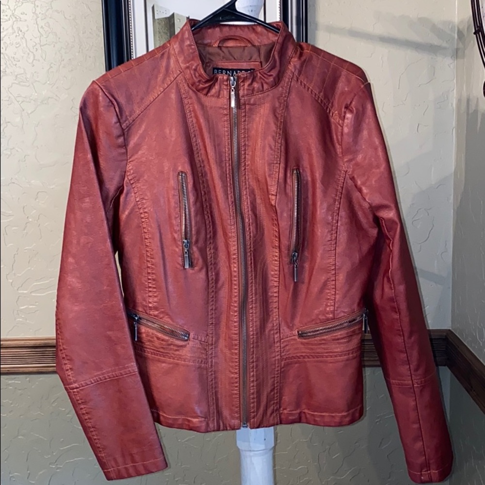 Brown faux leather jacket